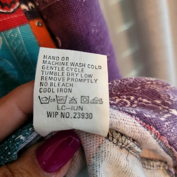 Woolrich Womens Vintage Deadstock Patchwork Bandana Long Sleeve Boho Medium - Picture 6 of 9